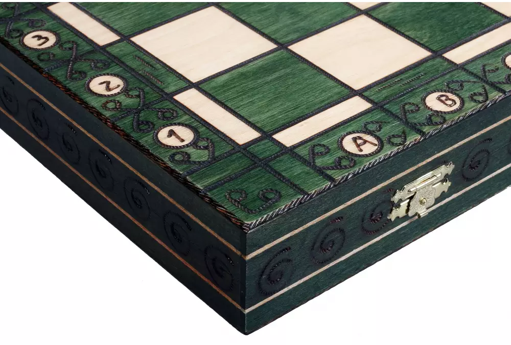 LUKSUSOWE Szachy AMBASADOR - duże (54 x 54 cm), zielone